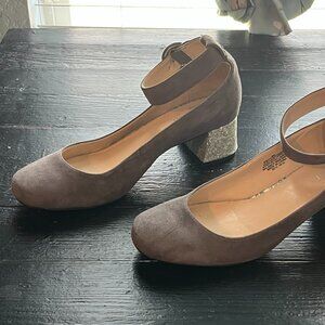 Nine West Suede Pumps with Ankle Strap